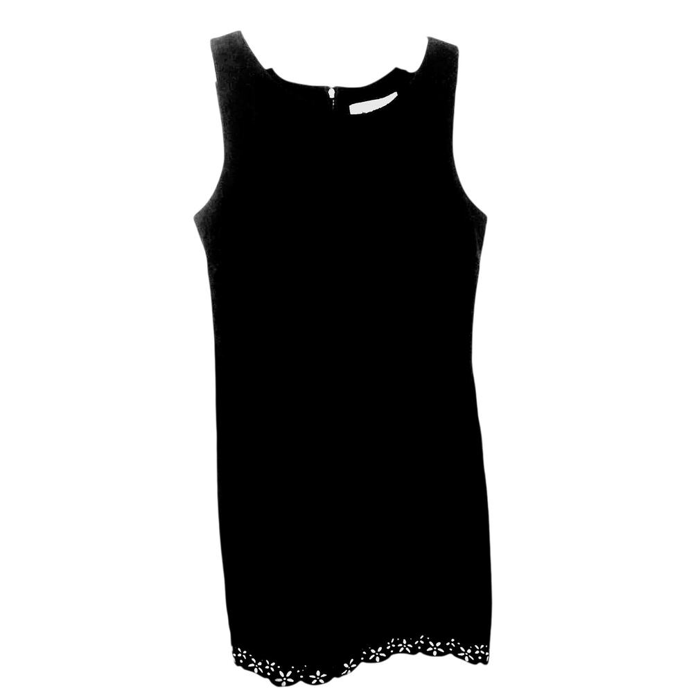 Nordstrom Clues 80s Scalloped Hem Cocktail Black dress size 6 - Picture 2 of 9